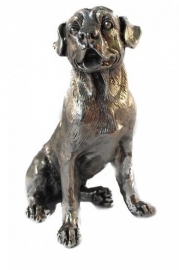 sculptuur Rottweiler zilvertin