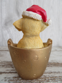 beeldje Labrador blond met kerstmuts
