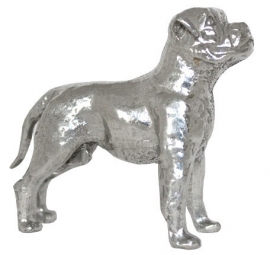 sculptuur Amerikaanse Bulldog zilvertin