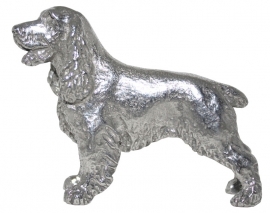 sculptuur Engelse Cocker spaniel zilvertin