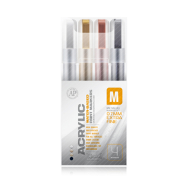 Montana Acrylic Marker Set 4st. Extra Fine Metallic