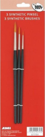 Penselen set rond synthetisch Maat 0-3-7