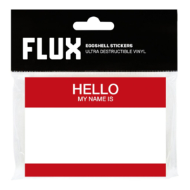 FLUX Eggshell Stickers 50st. Hello My Name Is Red