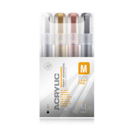 Montana Acrylic Marker Set 4st.  Fine Metallic