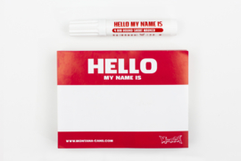 Hello My Name is Stickers Red+marker 100st.