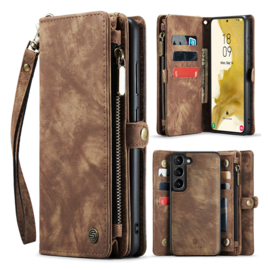 Premium Wallet hoesje (Bruin)