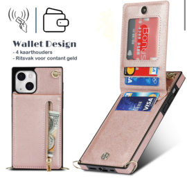 Premium Wallet met Koord Roze
