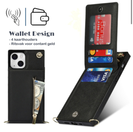 Premium Wallet met koord Zwart