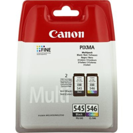 Canon PG-545 / CL-546 Inktcartridge Zwart + 3 kleuren Voordeelbundel