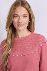 C&S Kamaria Knit Pullover Slate Rose