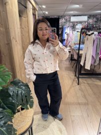 Valentine Blouse Rood/Ecru