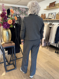 Red Button Skipper Punta Pinstripe Grey Melange