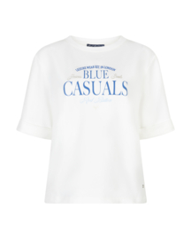 Red Button Terry Sweater Chestprint Offwhite/Midblue 4850