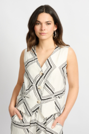 C&S Greta Gilet Sand/Black