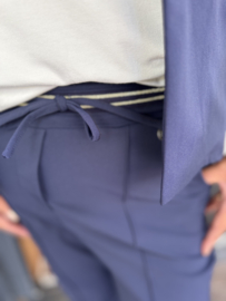 Triple Nine Flare Broek Gold Rib Belt Navy 2304