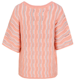 G-Maxx Gwenore Knitting Top Warm Coral/Offwhite