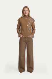 C&S Vaski Knit Gilet Dark Walnut