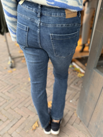 Red Button Sienna Grey/Blue Jeans Embroidery