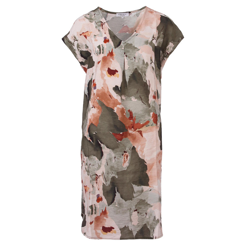 Enjoy Bloemen Jurk Army