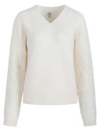 C&S Katja Knit Pullover Wool White