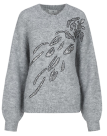 C&S Kensa Knit Pullover Gray Melange