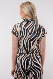 C&S Puerto Rico Blouse Black/Sand