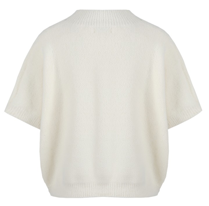 C&S Violette Knit Gilet Wool White/Light Camel