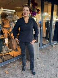 Triple Nine Travel Blouse Bloemen Knop Black 6933