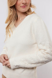 C&S Katja Knit Pullover Wool White