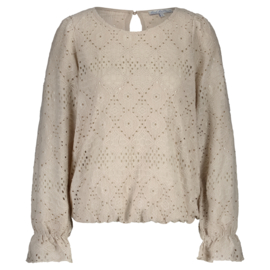 Red Button Ajour Top Offwhite