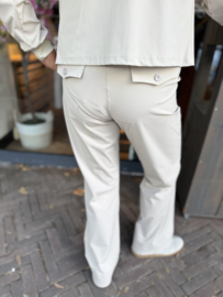 Triple Nine Flare Broek Gold Rib Belt Beige 2304