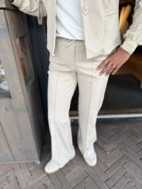 Triple Nine Flare Broek Gold Rib Belt Beige 2304