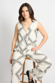 C&S Greta Gilet Sand/Black