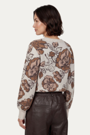 C&S Kirsa Knit Pullover Wool White/Dark Walnut