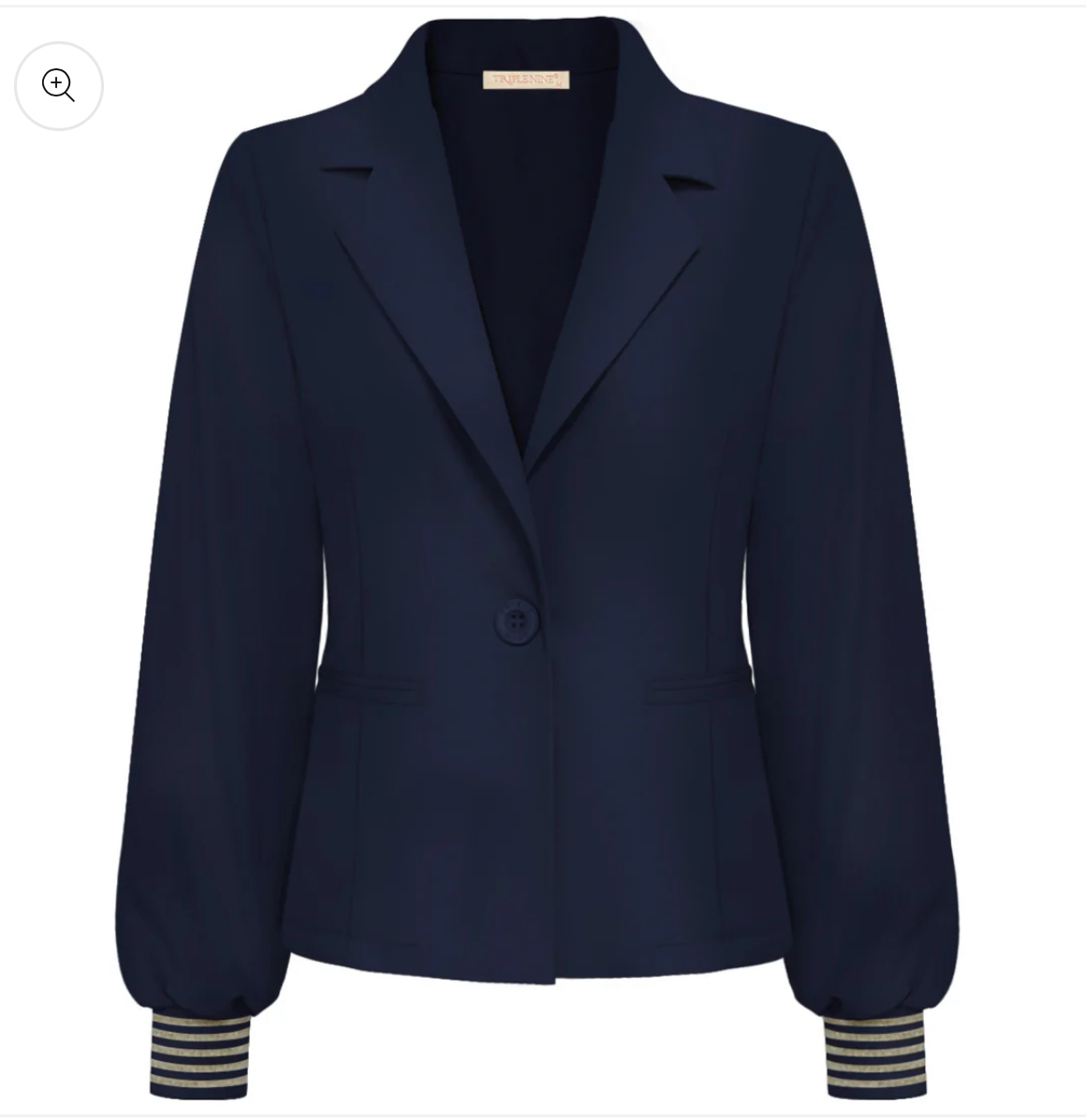 Triple Nine Blazer Gold Rib Cuff Navy 3907