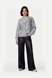 C&S Kensa Knit Pullover Gray Melange