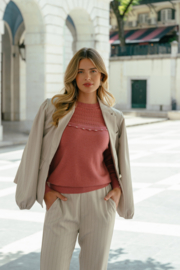 C&S Kamaria Knit Pullover Slate Rose