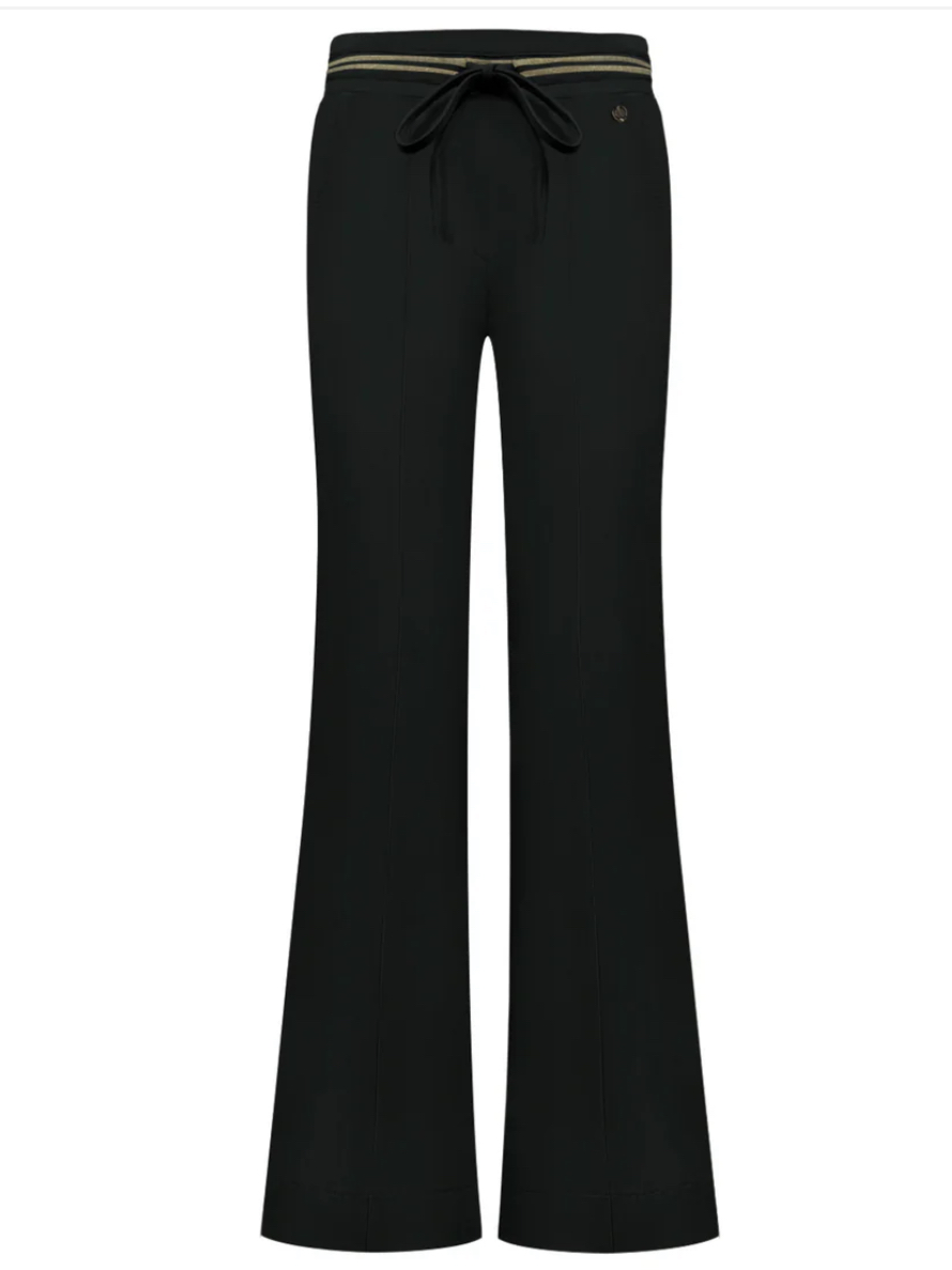 Triple Nine Flare Broek Gold Rib Belt Black 2304