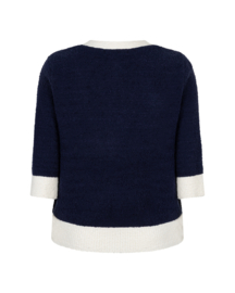 Red Button Cardigan Popcorn Darkblue 4882