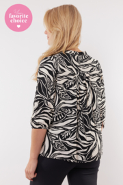 C&S Emelia Blouse Sand/Black