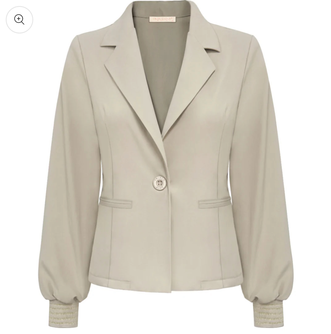 Triple Nine Blazer Gold Rib Cuff Beige 3907
