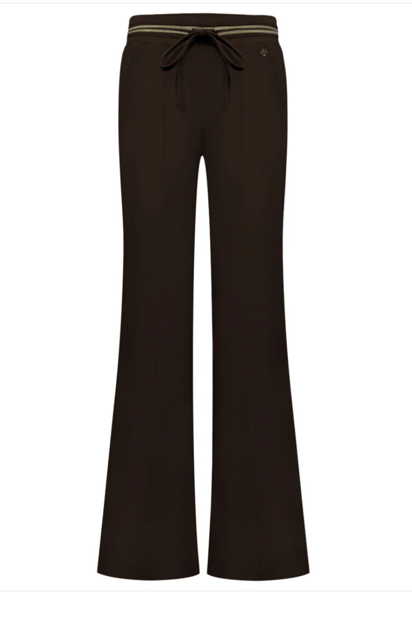 Triple Nine Flare Broek Gold Rib Belt Donker Bruin 2304