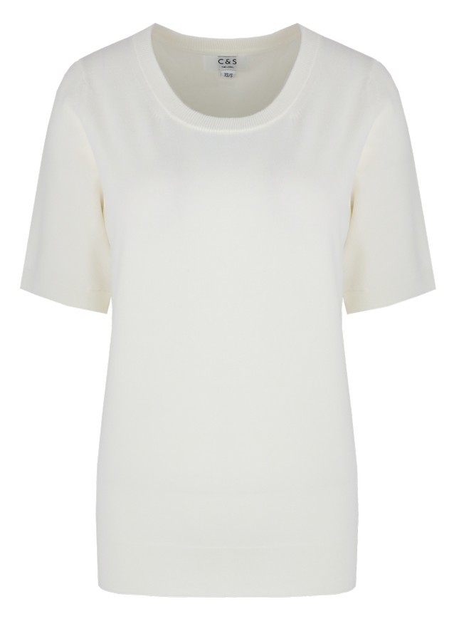 C&S Anne Knit Top Offwhite