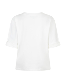 Red Button Terry Sweater Chestprint Offwhite/Midblue 4850