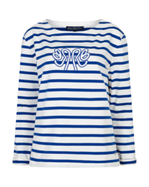 Red Button Terry Stripe Logo Cobalt 4753