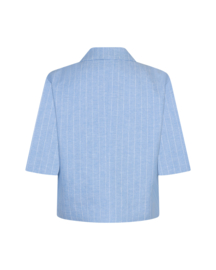 Red Button Blazer Linnen/Visco Pinstripe Lightblue 4769