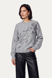 C&S Kensa Knit Pullover Gray Melange