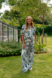 C&S Paige Pants Offwhite/Dusty Blue