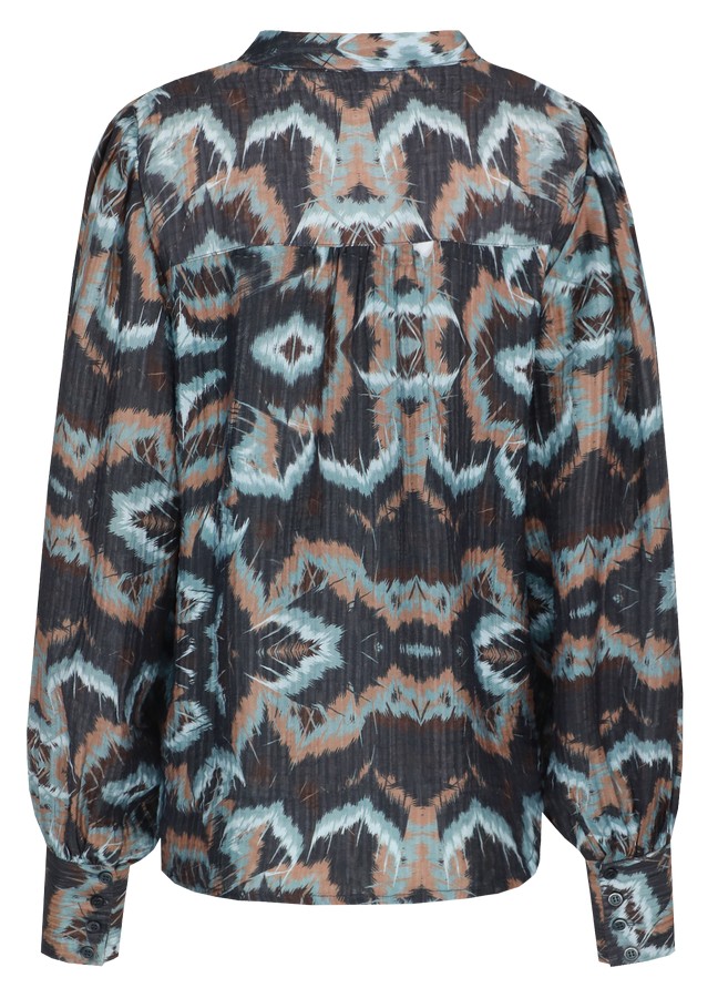 C&S Babette Blouse Dark Grey/Light Camel