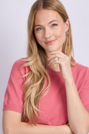 C&S Kenza Knit Top Slate Rose